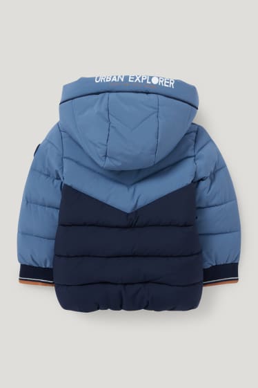 Baby Boys - Baby quilted jacket with hood - blue