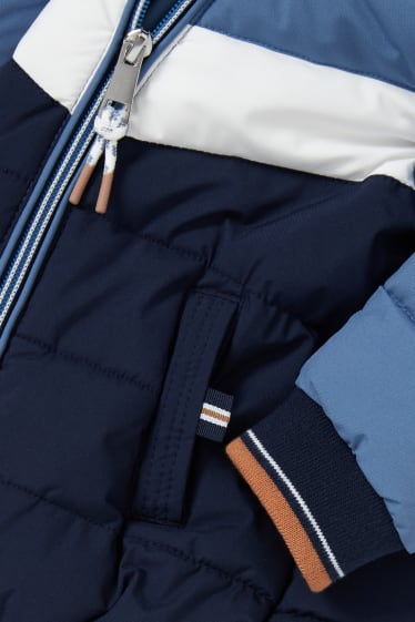 Baby Boys - Baby quilted jacket with hood - blue