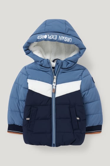 Baby Boys - Baby quilted jacket with hood - blue