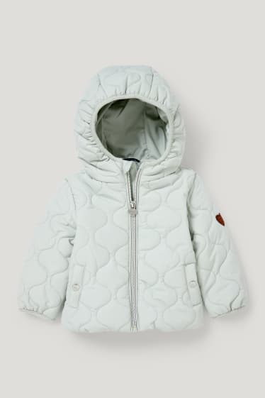 Baby Girls - Baby-Steppjacke mit Kapuze - mintgrün
