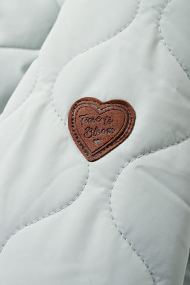 Baby Girls - Baby-Steppjacke mit Kapuze - mintgrün