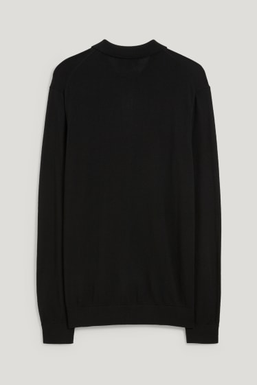 Herren - Merino-Pullover - schwarz