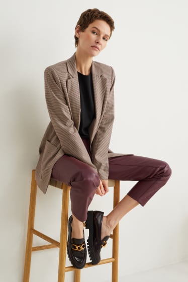 Women - Blazer - regular fit - check - light beige