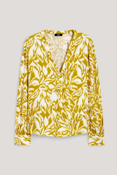 Damen - Bluse - gemustert - gelb