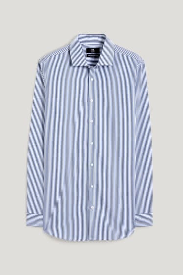 Men - Business shirt - slim fit - cutaway collar - easy-iron - dark blue / white