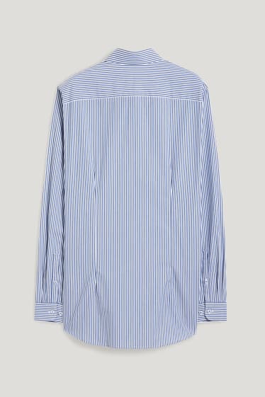 Men - Business shirt - slim fit - cutaway collar - easy-iron - dark blue / white