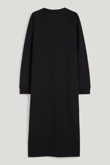 Damen - Basic-Sweatkleid - schwarz