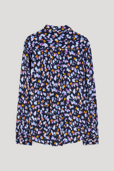 Damen - Bluse - gemustert - dunkelblau