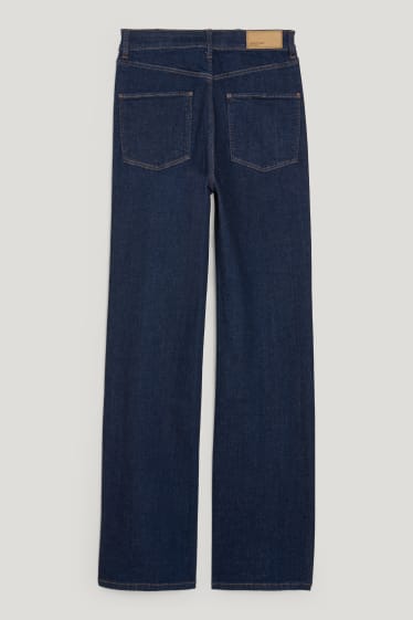 Dames - Flared jeans - high waist - jeansdonkerblauw