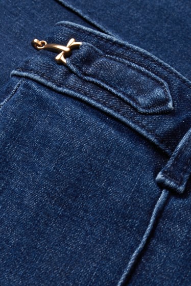 Women - Bootcut jeans - high waist - denim-blue