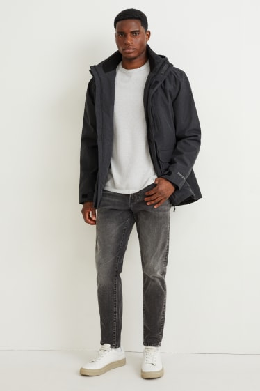 Herren - Softshelljacke mit Kapuze - dunkelgrau