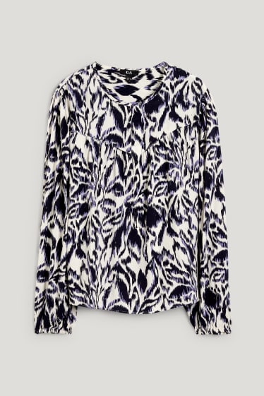 Damen - Bluse - gemustert - weiß