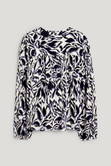 Damen - Bluse - gemustert - weiß