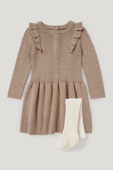 Baby Girls - Baby-Outfit - 2 teilig - beige