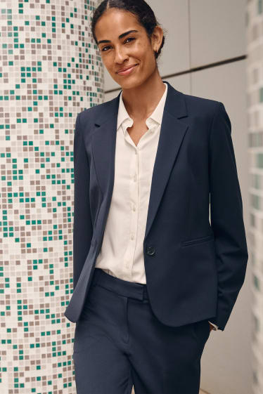 Dames - Business-blazer - getailleerd - Mix & Match - donkerblauw