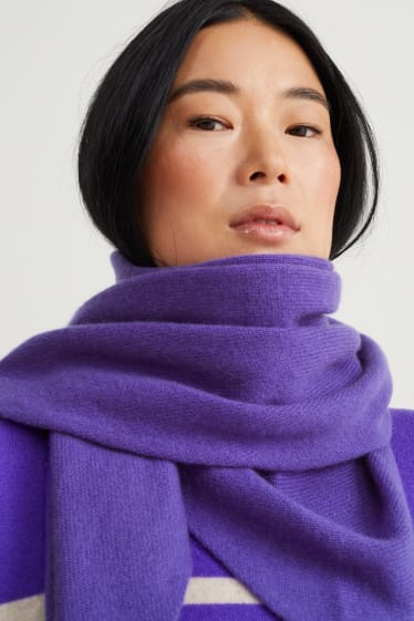 Women - Cashmere scarf - purple