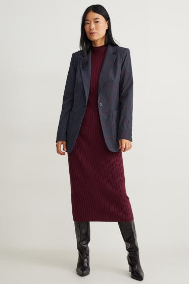 Women - Blazer - regular fit - check - dark blue