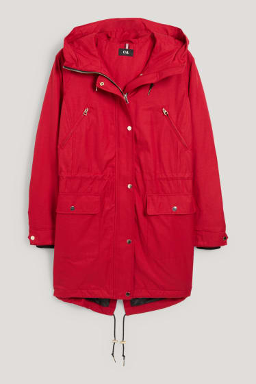 Damen - Parka mit Kapuze - rot