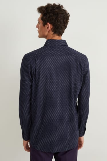 Heren - Business-overhemd - regular fit - kent - gemakkelijk te strijken - donkerblauw