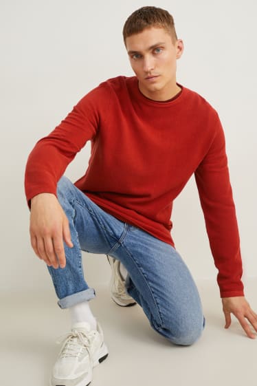 Herren - Pullover - dunkelorange
