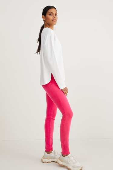 Mujer - Jegging jeans - high waist - rosa oscuro