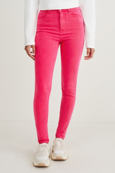 Dames - Jegging jeans - high waist - donker rose