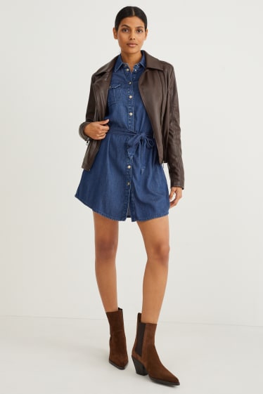 Dona - Vestit camiser texà - texà blau