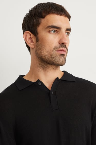 Herren - Merino-Pullover - schwarz