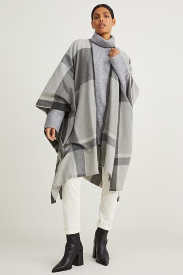 Damen - Rollkragenpullover - grau