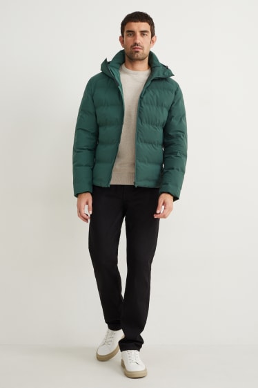 Herren - Steppjacke mit Kapuze - grün
