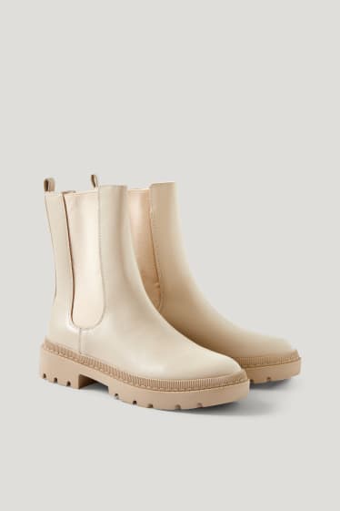 Mujer - Botines - polipiel - beis