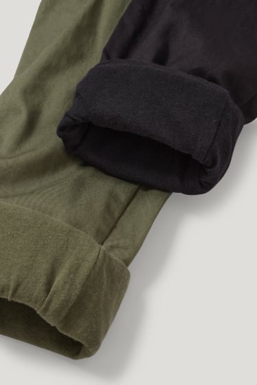 Garçons - Lot de 2 - pantalons chaud style cargo - kaki