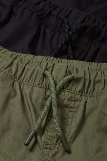 Garçons - Lot de 2 - pantalons chaud style cargo - kaki
