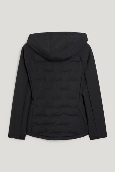 Femmes - Veste à coquille souple à capuche - noir