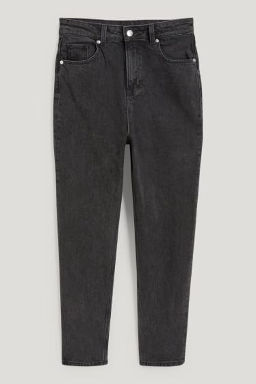 Women - Mom jeans - high waist - denim-gray