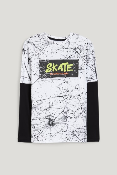 Kids Boys - Langarmshirt - 2-in-1-Look - weiß