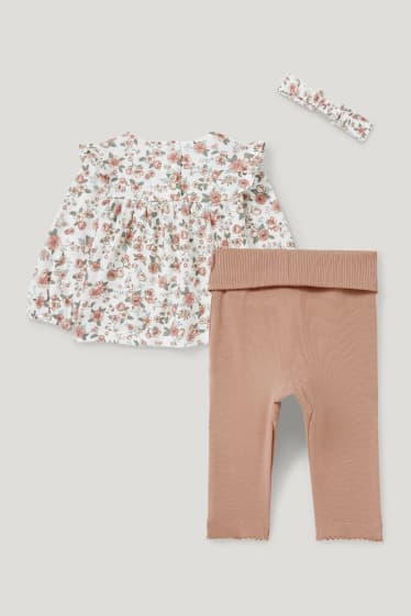 Baby Girls - Baby-Outfit - 3 teilig - cremeweiß