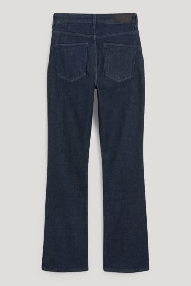 Women - Bootcut jeans - high waist - denim-dark blue
