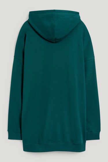 Femmes grandes tailles - CLOCKHOUSE - robe en molleton à capuche - vert foncé