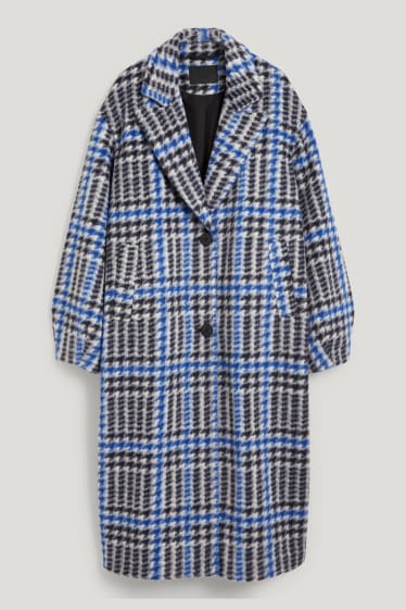 Femmes - Manteau - à motif - bleu foncé