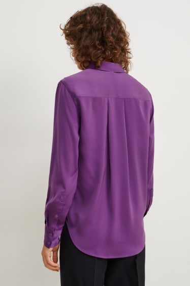 Damen - Satin-Bluse - violett