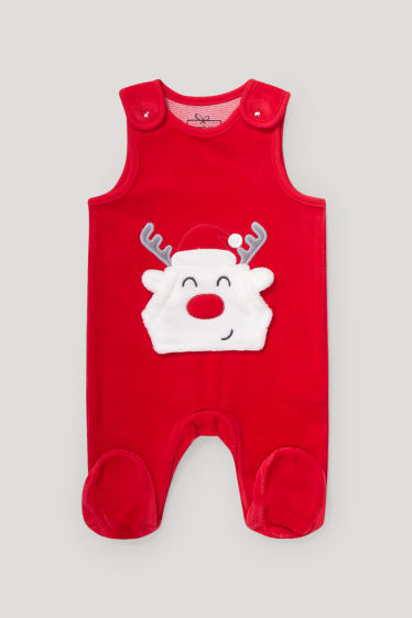 Baby Boys - Weihnachts-Strampler-Set - 2 teilig - rot