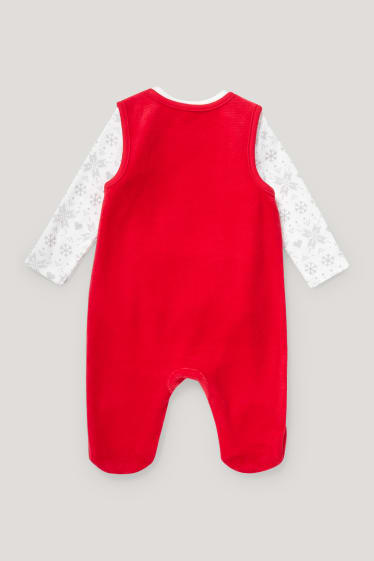 Baby Boys - Weihnachts-Strampler-Set - 2 teilig - rot