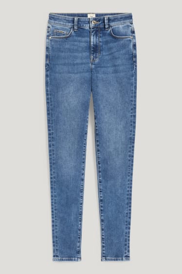 Women - Skinny jeans - mid-rise waist - shaping jeans - LYCRA® - denim-blue