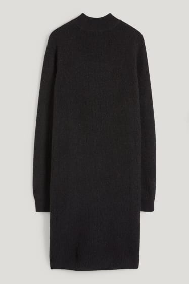 Damen - Strickkleid - schwarz