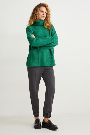 Damen - Rollkragenpullover - grün