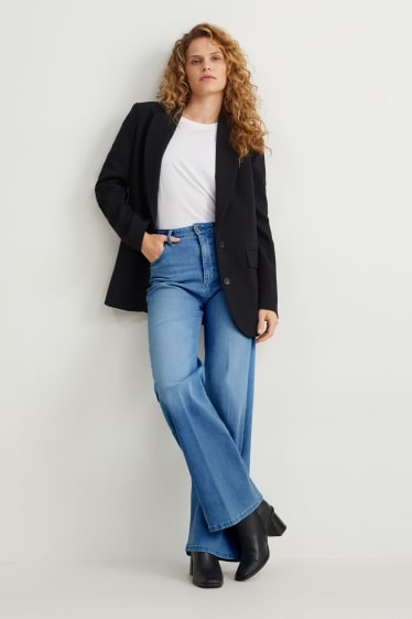 Damen - Wide Leg Jeans - High Waist - jeans-hellblau