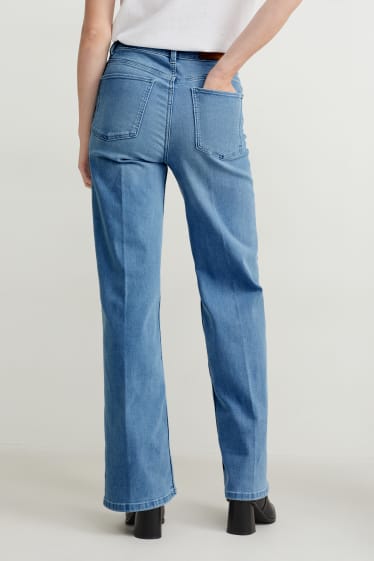 Damen - Wide Leg Jeans - High Waist - jeans-hellblau