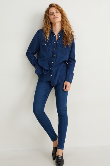 Damen - Jeansbluse - jeans-blau