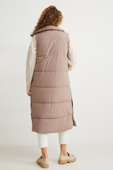 Mujer - Chaleco acolchado largo - beis